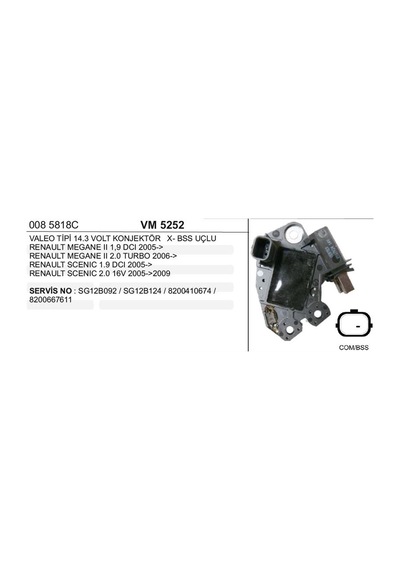 Konjektör 14.3v Renault Megane Iı 1,9dcı/2,0t 05 8200667611 27181775