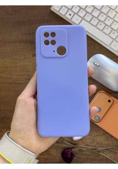 Redmi 10c / Poco C40 Uyumlu Kamera Korumalı Darbeye Dayanıklı Renk Atmayan Fab Silikon Kılıf Lila