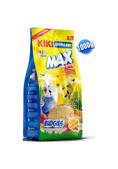 KIKI Excellent Kuş Max Menu Budgies Ballı Muhabbet Kuşu Yemi 1000 Gr. KB302