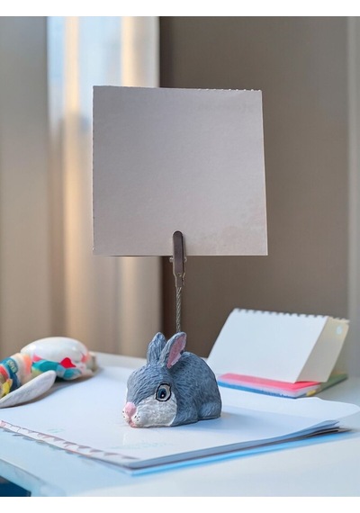 Sevimli Kawaii Tavşan Fotoğraf - Not Tutucu Hediyelik Gri Beyaz