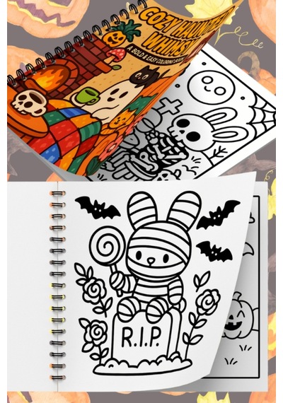 Cozy Haunted Whimsy Bold And Easy 20x20 Cm Büyük Boyama Kitabı, Çocuklar Ve Yetişkinler İçin