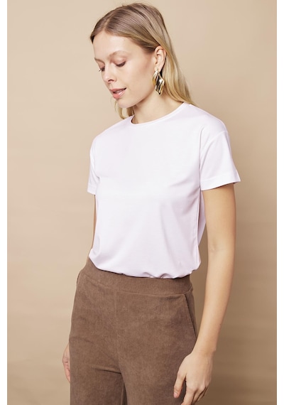 Jument Kadın Sıfır Yaka Kırışmaz Span Karışımlı Şık Kısa Kol Likralı T-shirt Bluz-beyaz Beyaz Jument Kadın Sıfır Yaka Kırışmaz Span Karışımlı Şık Kısa Kol Likralı T-shirt Bluz-beyaz Beyaz