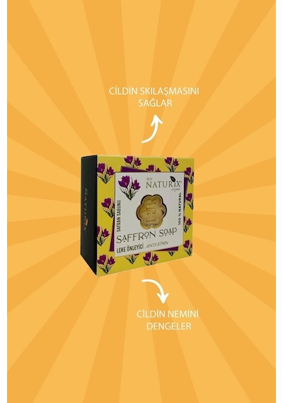 Naturix Safran Çiçeği Sabun 125 Gr Leke Önleyici, Onarıcı, Nem Ve Bakım Sabunu