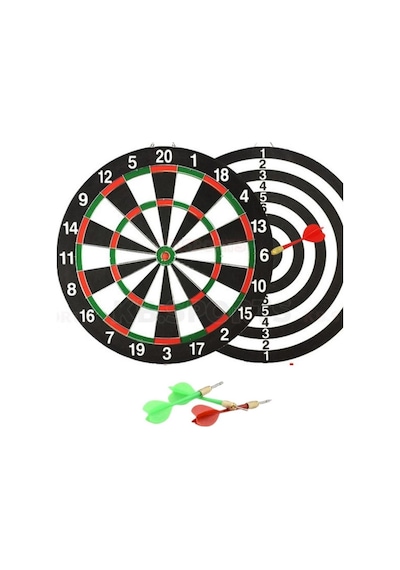 Çift Taraflı Dart Tahtası Ve 4 Adet Metal Uçlu Ok 30 CM Bullseye