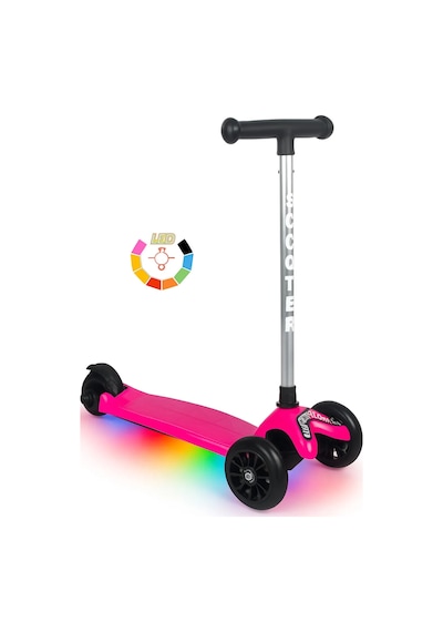 Tois LED Işıklı Lumi Scooter – Direksiyondan Yön Verilebilen, Yükseklik Ayarlı 3 Tekerlekli Çocuk Scooter siyah