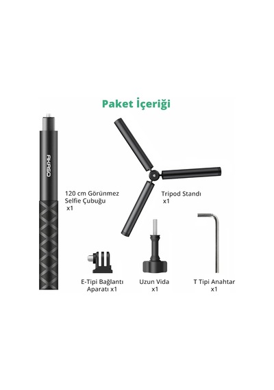 49.2/120cm Selfie Stick Tripod Uzatılabilir Eylem Kamera Dağı Diğer