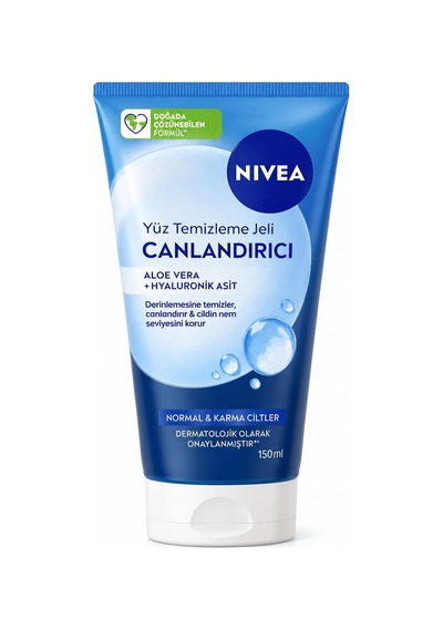 Canlandırıcı Yüz Temizleme Jeli 150 Ml,aloe Vera,hyaluronik Asit,normal Ve Karma Ciltler