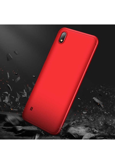 Galaxy A10 Kılıf Zore Ays Kapak Siyah-Kırmızı