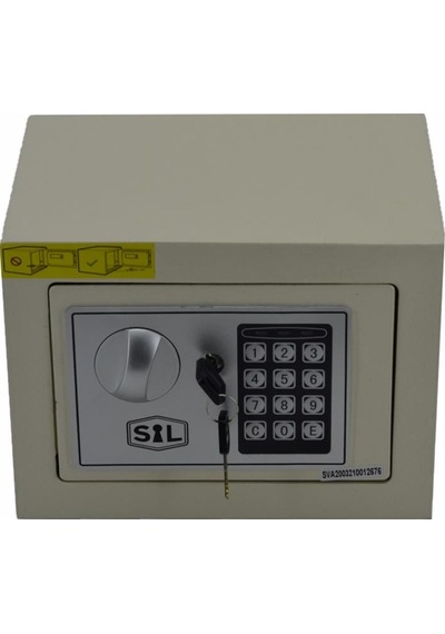 Elektronik Şifreli ve Kilitli Çelik Kutu Kasa 23x17 Krem