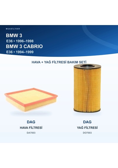 Bmw 3 E36 Hava+yağ Filtre Bakım Seti