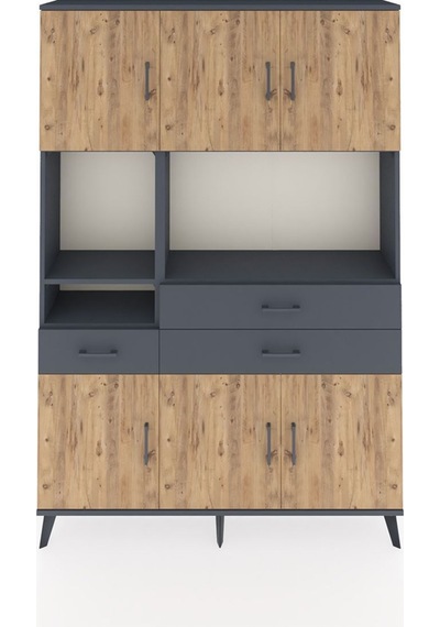 Arges Dolap 9 Raflı 3 Çekmeceli 6 Kapaklı 132x30x195 Antrasit-çam/antrasit Atlas Çam/antrasıt Arges Dolap 9 Raflı 3 Çekmeceli 6 Kapaklı 132x30x195 Antrasit-çam/antrasit Atlas Çam/antrasıt