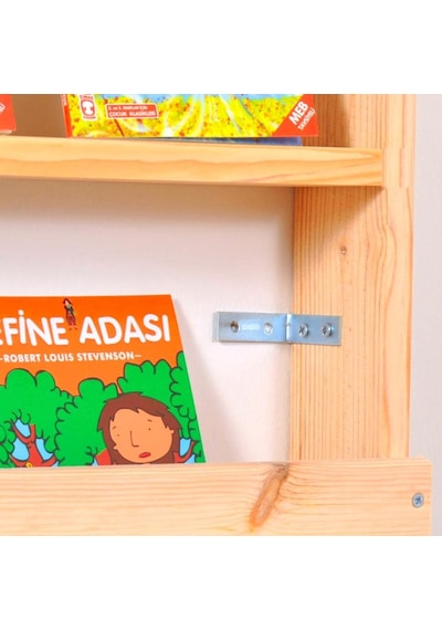 Markaawm Çocuk Odası Eğitici Montessori Kitaplık Mobilya Raf Duvar Rafı 5 Çok Renkli