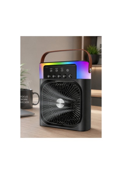 Taşınabilir Sprey Fan Rgb Işıklı Mini Klima Soğutucu Nemlendirici Usb Şarjlı - Hs08375492-7 Renkli