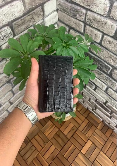 Guard Croco Baskılı Siyah Pasaport Kılıfı Çok Renkli