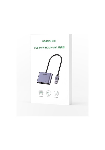 Ugreen Usb 3.0 To Hdmı+vga 1080p 60hz Full Hd Dönüştürücü Adaptör, 20518