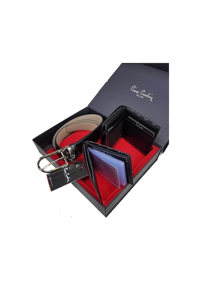 Pierre Cardin Kemer - Cüzdan - Kredi Kartlık Set 001 Siyah