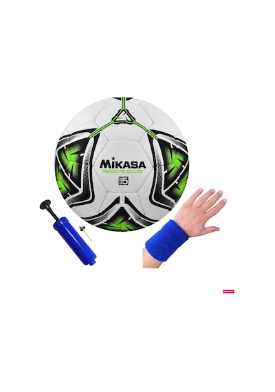 Regateador Sentetik Deri Halı Saha Futbol Topu 5 Numara El Dikişli + Pompa + Havlu Bileklik Yeşil