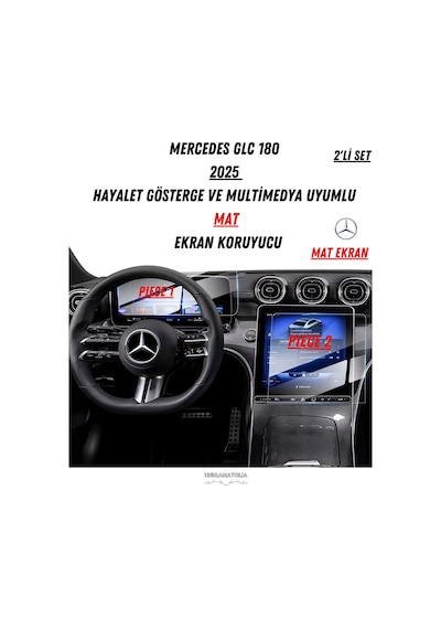 Mercedes Glc 180 2025 Hayalet Gösterge Ve Multimedya Uyumlu Set Mat Ekran Koruyucu