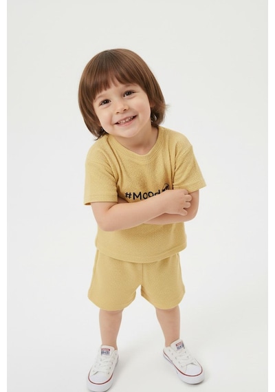 Miababy Yazlık Waffle 2'li Takım Hardal