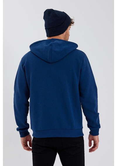 Polostate Age Of State Nakışlı Fermuarlı 3 İplik Sweatshirt İndigo