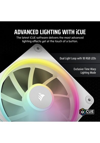 İcue Lınk Lx120 Rgb 120mm Pwm Kasa Fanı Üçlü Paket, Çift Işık Döngüsü, Airguide Teknolojisi - Beyaz Co-9051030-ww