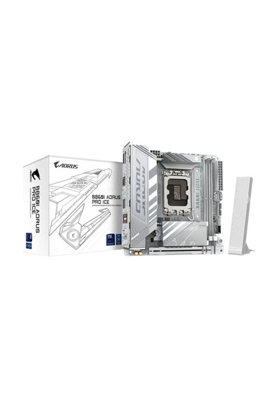 Gigabyte B860ı Aorus Pro Ice Sc-1851 Ddr5 9200mhz M2 Wifi7 2.5gbe Mini-ıtx Intel Anakart