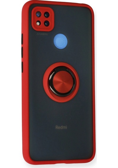 Uryport Xiaomi Redmi 9c Kılıf Montreal Yüzüklü Silikon Kapak - Kırmızı