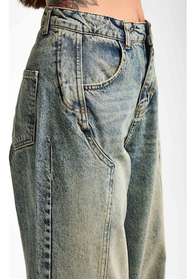 it's basic Kadın T.kot Rengi 4w5-85 Barrel Fit Cep Detaylı %100 Koton Tasarım Denim Jean