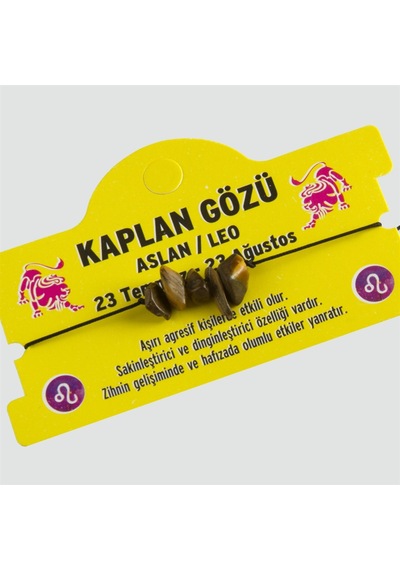 Doğal Taşlı Aslan Burç Bileklik 0090 Kahverengi