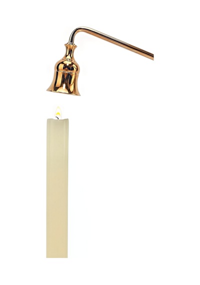 Sabit Başlıklı Metal Rose Gold 23 Cm Dekoratif Çan Dizayn Saplı Mum Söndürücü Mt280sr