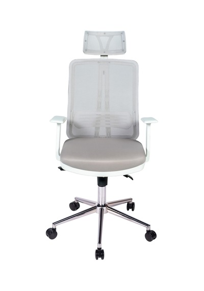 Ofisbazaar Up Beyaz Fileli Yönetici Koltuğu Ergonomik Başlıklı Ofis Koltuğu Gri Gri