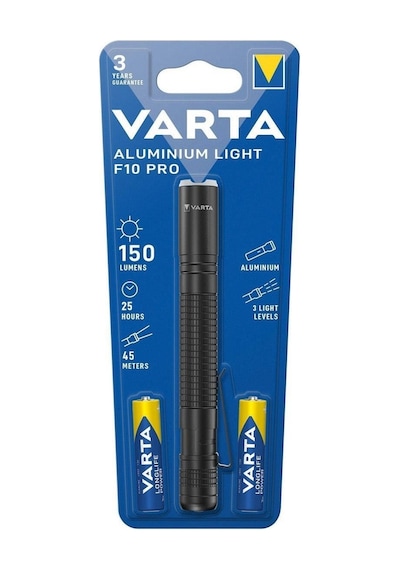 Aluminyum Light F10 2 Adet Aaa Alkalin İnce Kalem Pil Dahil Siyah