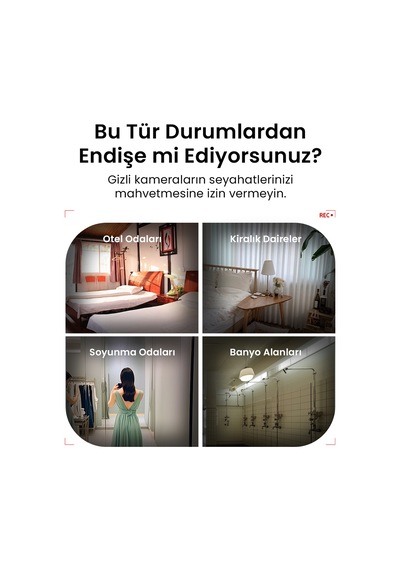 Ugreen Gizli Kamera Dedektörü, Usb Şarjlı Taşınabilir Gizlilik Koruma Cihazı, 35579