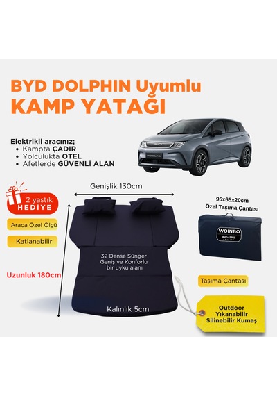 Byd Dolphın Uyumlu Araç Kamp Yatağı Siyah