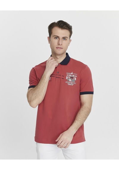 AR-MA Arma Erkek Likralı Pike Polo Yaka Tişört Y27374308801 kırmızı