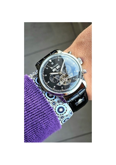 Yeni Rym-4122 Erkek Otomatik Kol Saati - Çelik Kasa Ve Deri Kordon - 2 Yıl Garanti Rose Gold