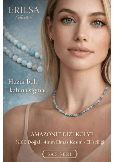 Sertifikalı Amazonit Dizi Kolye - 4mm Elmas Kesim Minimal Seri Do Çok renkli