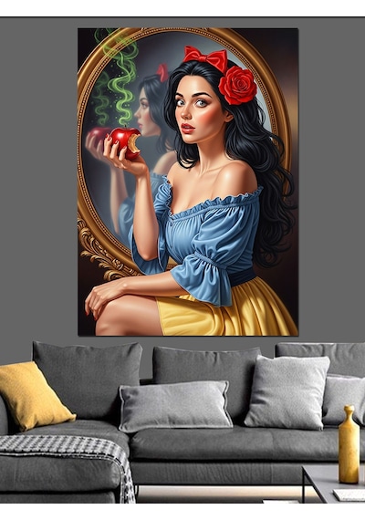 Ahşap Tablo Zehirli Elmalı Yetişkin Snowwhite Dekoratif Tablolar
