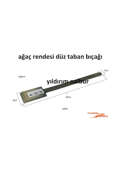 Marangoz Rendesi Düz Taban Bıçağı Büyük Boy Ahşap Ağaç Rendesi