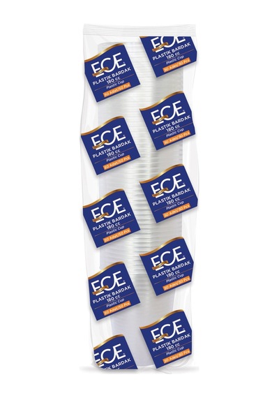 Ece Plastik Şeffaf Bardak 50'li 180 Cc - 8 Adet Tarı