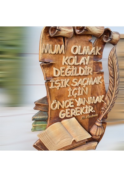 Ahşap Pano Mevlana Özlü Söz