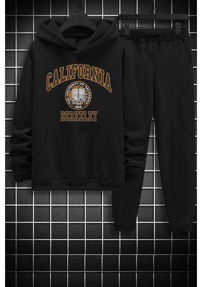 Uyguntarz Unisex California Baskılı Eşofman Takımı Siyah