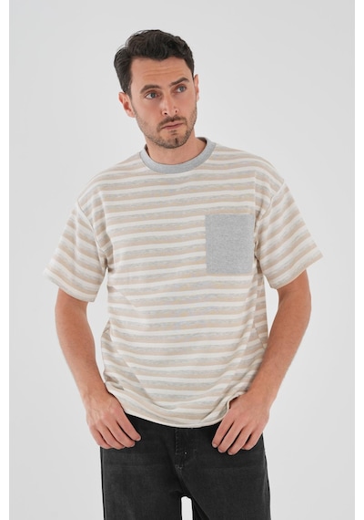 Alexander Gardi Alexandergardı Cep Detaylı Çizgili T-shirt Bordo