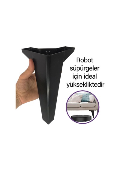 Serdivan 20 Cm Siyah Lüx Mobilya Kanepe Sehpa Ünite Koltuk Ayağı Baza Ayak Siyah Diğer