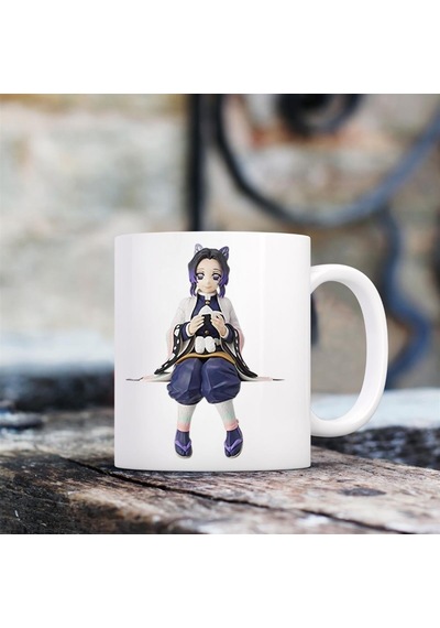 Anime Demon Slayer Shinobu Kocho Choko-burun Tasarımlı Kupa Bardak 3218 Siyah