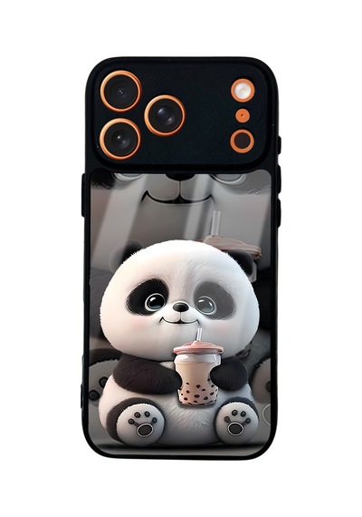 Apple Uyumlu iPhone 17 Pro Max Baby Panda Tasarımlı Glossy Telefon Kılıfı Çok Renkli