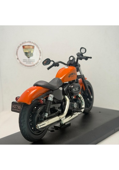 Harley Iron 883 Cruiser Chopper 1:12 Turuncu Diecast Motosiklet