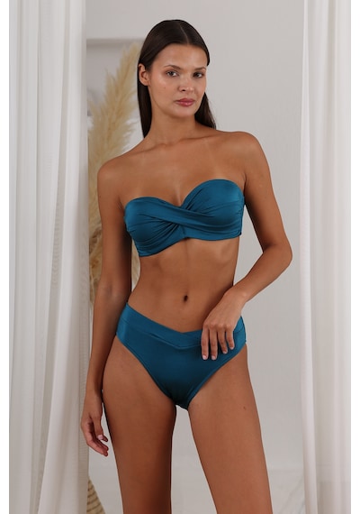 Lapıeno Kaplı Straplez Bikini Takım 4247 Petrol