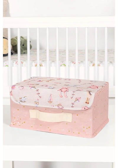 Tex Republic Baby Kapaklı Kutu - Bebek Odası Düzenleyici 30 X 22 X 15 Cm Pembe