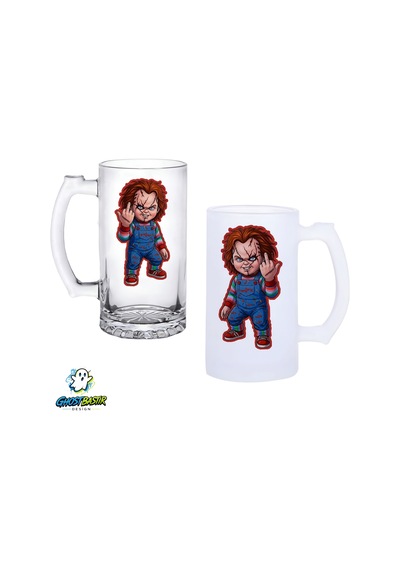 Chucky Kulplu Bira Bardağı Buzlu Veya Şeffaf Seçenekli 0281
